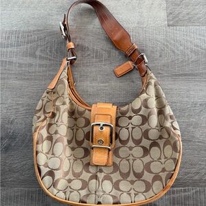 COACH 6363 SIGNATURE CLASSIC BUCKLE HOBO SHOULDER HANDBAG BAG PURSE VACHETTA